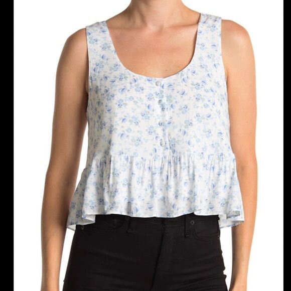 WAYF Cropped Ruffle Tank Small - Picture 1 of 5